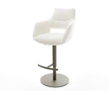 Barstuhl Yago-Flex Bouclé Soft Beige Drehfuß höhenverstellbar Metall T...