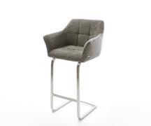 Barstuhl Yulo-Flex Bouclé Soft Schlamm Freischwinger Flach Edelstahl S...