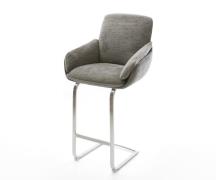 Barstuhl Luan-Flex Bouclé Soft Schlamm Freischwinger Flach Edelstahl S...