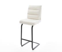 Barstuhl Pela-Flex Bouclé Soft Beige Freischwinger Flach Metall Schwar...