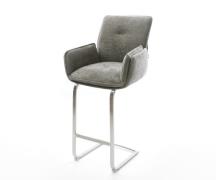 Barstuhl Nela-Flex Bouclé Soft Schlamm Freischwinger Flach Edelstahl S...