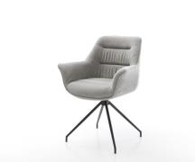 Esszimmerstuhl Kaira-Flex Strukturstoff Soft Grau Kreuzgestell konisch...