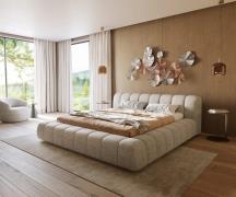 Polsterbettgestell Cutio 180x200 cm Webstoff Soft Beige