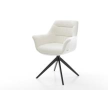 Drehstuhl Kaira-Flex Bouclé Soft Beige Kreuzgestell breit Schwarz 360°...