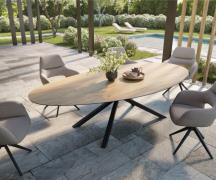 Outdoortisch Edge Oval 280x130 cm Keramik Laminam® Sabbia Eichefarbig ...