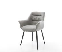 Esszimmerstuhl Kaira-Flex Strukturstoff Soft Grau 4-Fuß konisch Schwar...