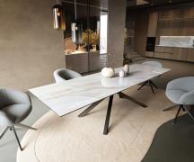 Esstisch Edge 300x100 cm Keramik Onyx Pearl Kreuzgestell Rechteck Edel...