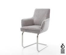 Freischwinger Heira-Flex mit Armlehnen Cord Silbergrau Freischwinger f...