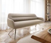 Esszimmerbank Taya-Flex 200 cm Bouclé Schlamm Kreuzgestell kantig Edel...