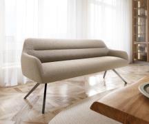 Esszimmerbank Taya-Flex 200 cm Bouclé Schlamm Kreuzgestell kantig Grap...