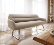 Esszimmerbank Taya-Flex 200 cm Bouclé Schlamm Kufengestell flach Edels...