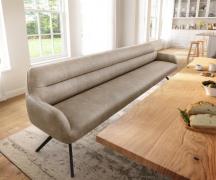 Esszimmerbank Taya-Flex 300 cm Mikrofaser Beige Vintage Kreuzgestell k...