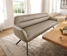 Esszimmerbank Taya-Flex 200 cm Mikrofaser Beige Vintage Kreuzgestell k...