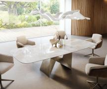 Esstisch Edge Boot 270x120 cm Keramik Iris FMG Onice Grigio Origami Me...