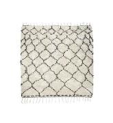 Teppich Zena textil weiß schwarz / 180 x 180 cm - House Doctor - Weiß