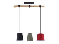 Lindby - Amilia 3 Pendelleuchte Black/Red/Green