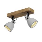 Lindby - Mirka 2 Deckenleuchte Grey/Dark Wood