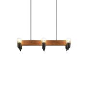 Lucande - Becky Pendelleuchte Wood/Black/Brass