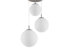 Lindby - Heleska 3 Round Pendelleuchte Opal/Nickel