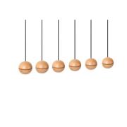 Envostar - Wooden Balls 6 Pendelleuchte Wood/Black