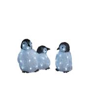 Pingvinfamilj akryl 3st LED (Weiß)