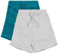 Luca &  Lola Fabriano Shorts 2er-Pack, Grey Melange/Deep Lake 122-128