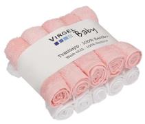 Virgel Waschlappen Bambus 10er-Pack, Rosa/Weiß