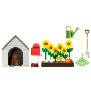 Lundby Puppenhausmöbel Småland Garten-Set und Hundehütte