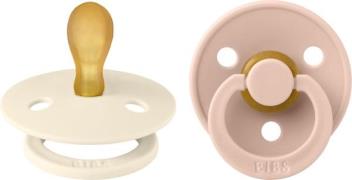 BIBS Colour Schnuller 2er-Pack Latex Größe 1, Ivory/Blush