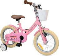 Pinepeak Retro City Kinderfahrrad 14 Zoll, Rosa