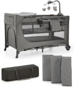 Kinderkraft JOY 2 Reisebett mit Zubehör, Dark Grey