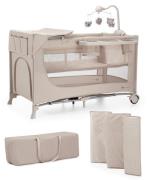 Kinderkraft JOY 2 Reisebett mit Zubehör, Beige