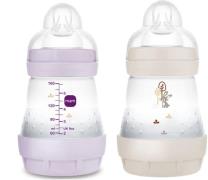 MAM Easy Start Babyflasche Anti-Kolik 160 ml 2er-Pack, Pink/Neutral