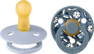 BIBS x Liberty Colour Bobo Schnuller 2er-Pack Latex Größe 2, Dusty Blu...