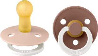 BIBS Colour Glow Schnuller 2er-Pack Latex Größe 2, Blush/Woodchuck