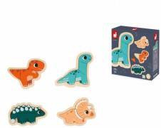 Janod 4 Fortschreitenden Puzzle Dinosaurier 14 Teile