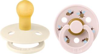 BIBS Studio Colour Bumblebee Schnuller 2er-Pack Latex Größe 1, Ivory