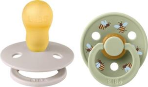 BIBS Studio Colour Bumblebee Schnuller 2er-Pack Latex Größe 3, Mushroo...