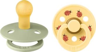 BIBS Studio Colour Ladybug Schnuller 2er-Pack Latex Größe 1, Sage