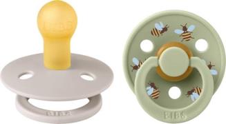 BIBS Studio Colour Bumblebee Schnuller 2er-Pack Latex Größe 1, Mushroo...