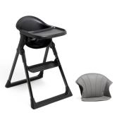 Beemoo CARE Harmony Hochstuhl inkl. Sitzkissen, All Black/Grey