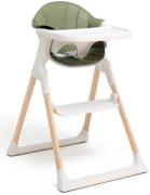 Beemoo CARE Harmony Hochstuhl inkl. Sitzkissen, White/Wood/Green