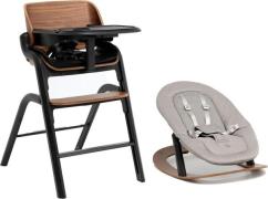 Beemoo Selection Life Hochstuhl inkl. Babywippe, Walnut/Grey