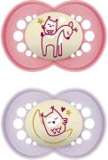 MAM Original Night Silikon Schnuller 2er-Pack 16-36m, Rosa